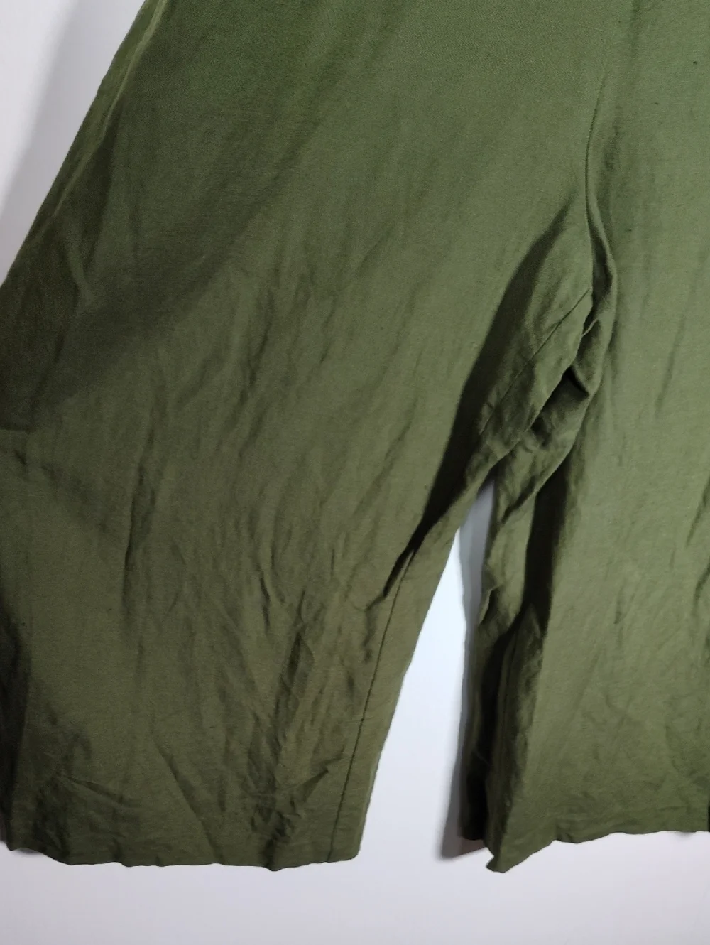 Ann Taylor green linen blend wide leg one piece jumpsuit 16